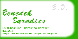 benedek daradics business card